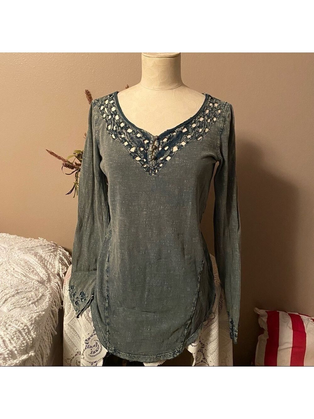 Free People Olive Green Top Size Small